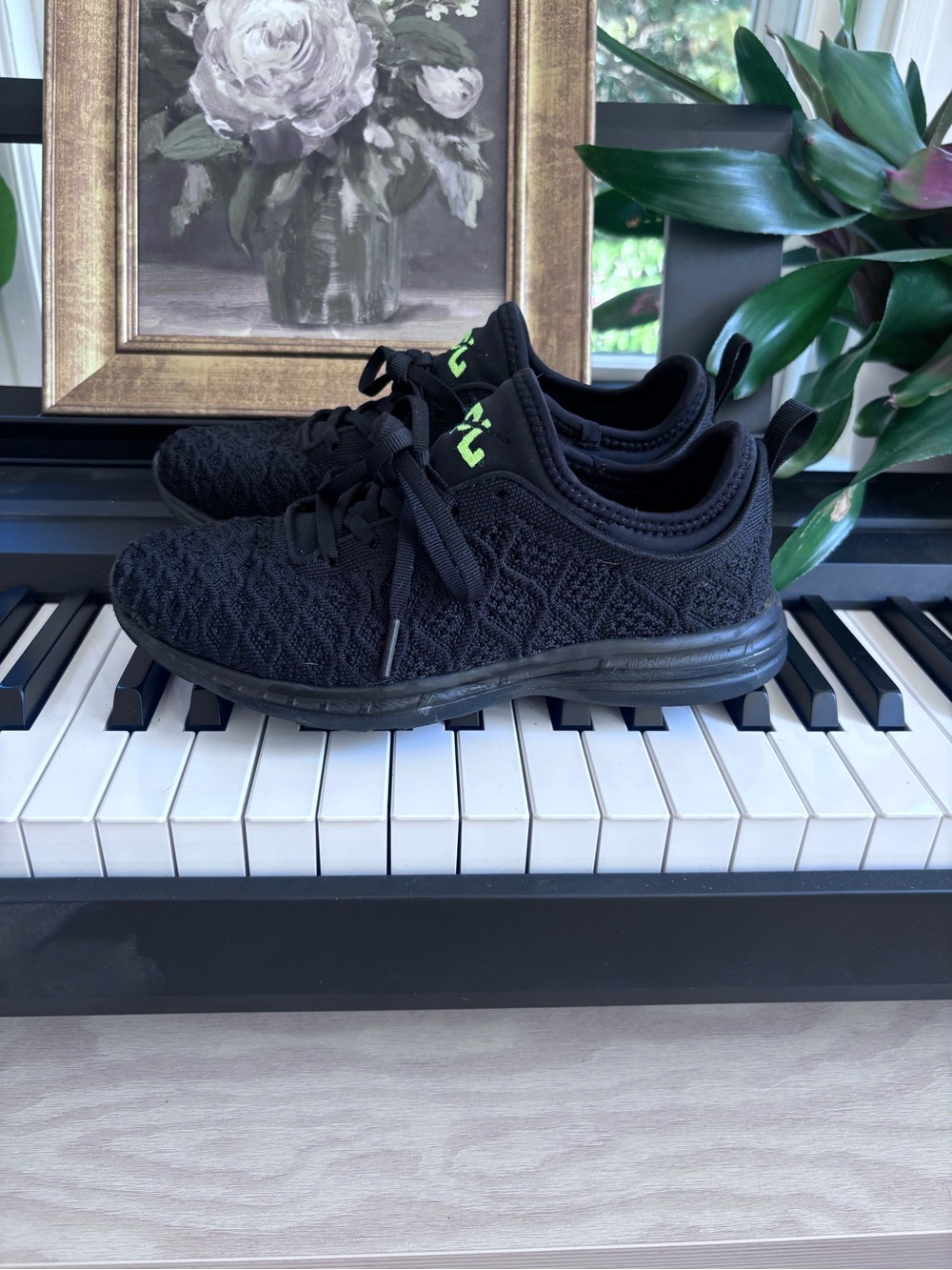 APL techloom phantom Black Sneakers with Lime Logo - Picture 3 of 7